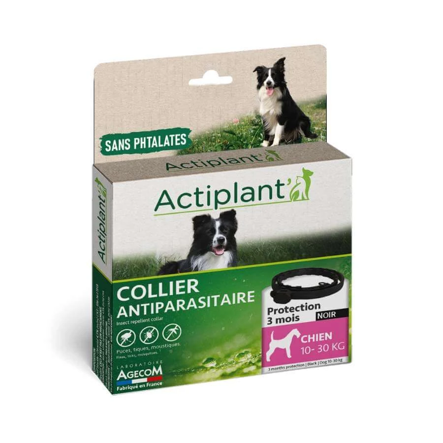 Actiplant Collier Antiparasitaire Noir Chien 15-30 Kg â Image 2