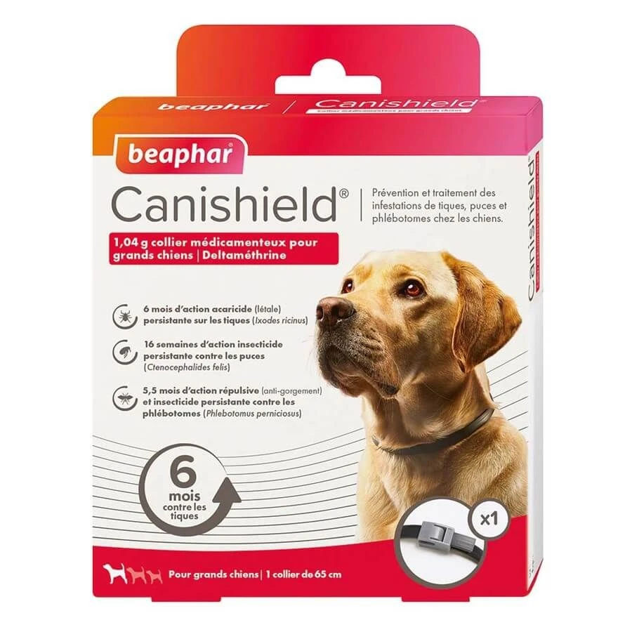 Beaphar Canishield Collier Grand Chien Contre Puces, Tiques, Moustiques 65 Cm