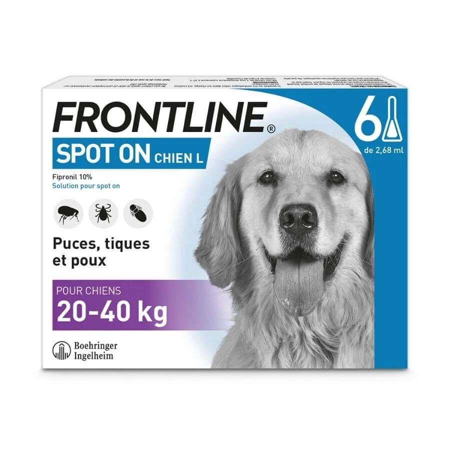 Frontline Spot On Chien De 20-40 Kg 6 Pipettes – Image 6
