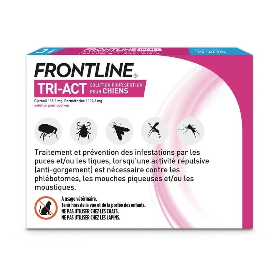 Frontline Tri Act Spot On Chien Moyen 10 - 20 Kg 3 Pipettes â Image 4