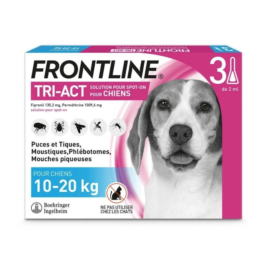 Frontline Tri Act Spot On Chien Moyen 10 - 20 Kg 3 Pipettes â Image 3