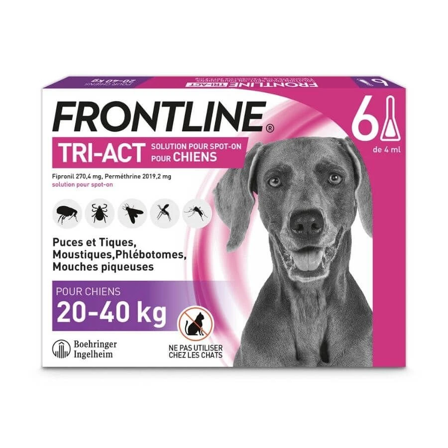Frontline Tri Act Spot On Grand Chien 20 - 40 Kg 6 Pipettes