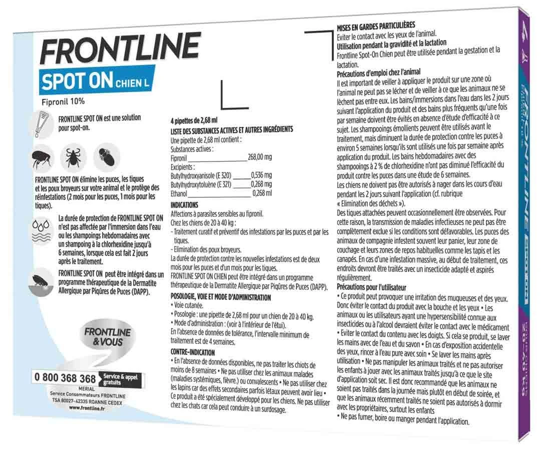 Frontline Spot On Chien De 20-40 Kg 6 Pipettes – Image 2