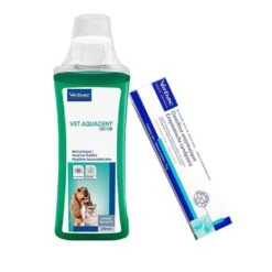 Pack Dentaire Virbac: 1 Dentifrice Enzymatique Goût Volaille Virbac + 1 Vet Aquadent Fresh 250 Ml